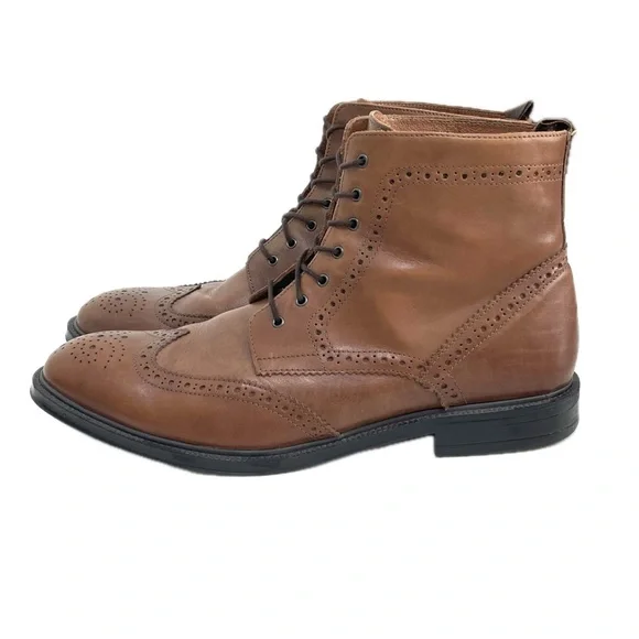 Stafford Brand Deacon Wingtip Brogue Boots Men's Leather Upper size 12 - Picture 4 of 7